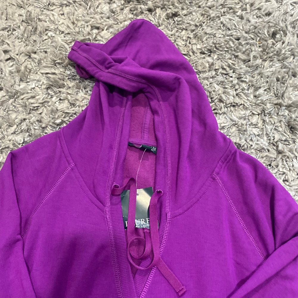 RALPH LAUREN hoodie blouse NWOUT tag size L purple - Picture 2 of 15